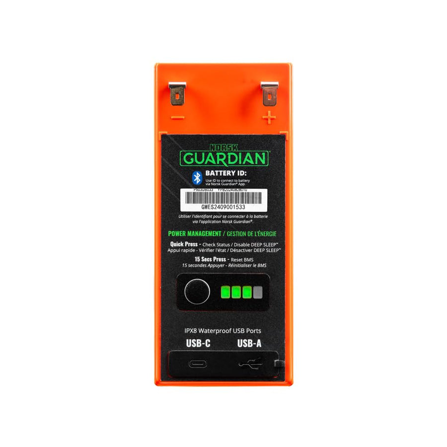 Lithium 14.8V Norsk 15AH Lithium Ion Battery w/ 3A Charger Included | USB-A & USB-C | Bluetooth Monitoring | Portable Power with Advanced Features