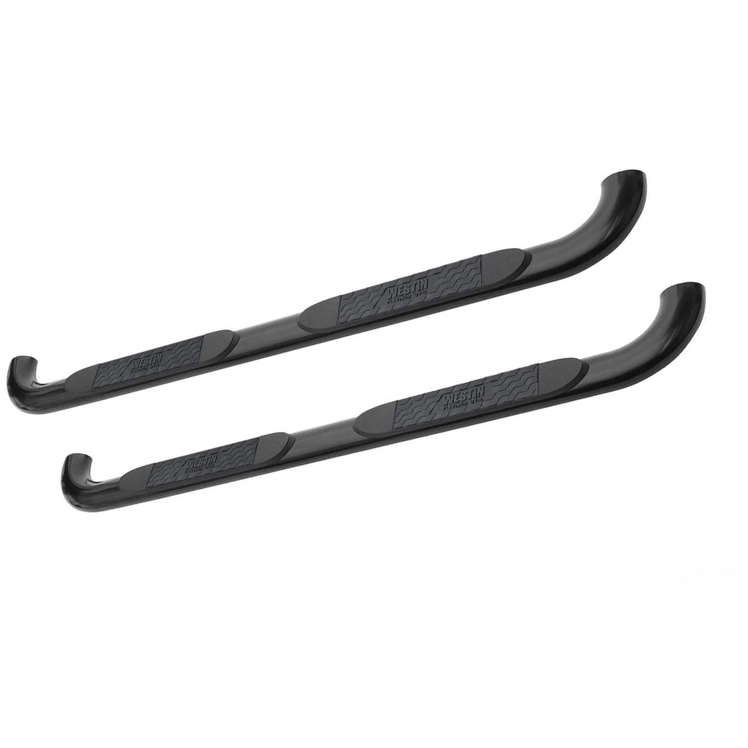 Platinum 4 Westin Oval Nerf Bars fits 2014-2018 Silverado Sierra 1500 2019 Silverado LD Sierra 1500 Limited Double Cab (Body Mount) Black Pair