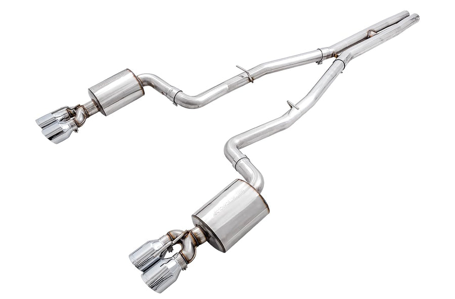 Dodge Challenger AWE Tuning 2015+ 6.4L/6.2L Non-Resonated Touring Edition Exhaust - Quad Silver Tips