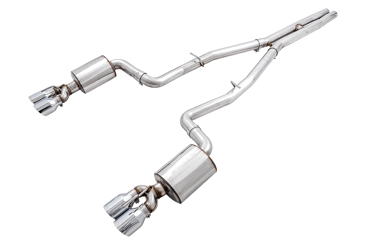 Dodge Challenger AWE Tuning 2015+ 6.4L/6.2L Non-Resonated Touring Edition Exhaust - Quad Silver Tips