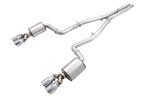 Dodge Challenger AWE Tuning 2015+ 6.4L/6.2L Non-Resonated Touring Edition Exhaust - Quad Silver Tips