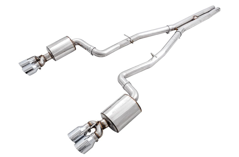 Dodge Challenger AWE Tuning 2015+ 6.4L/6.2L Non-Resonated Touring Edition Exhaust - Quad Silver Tips