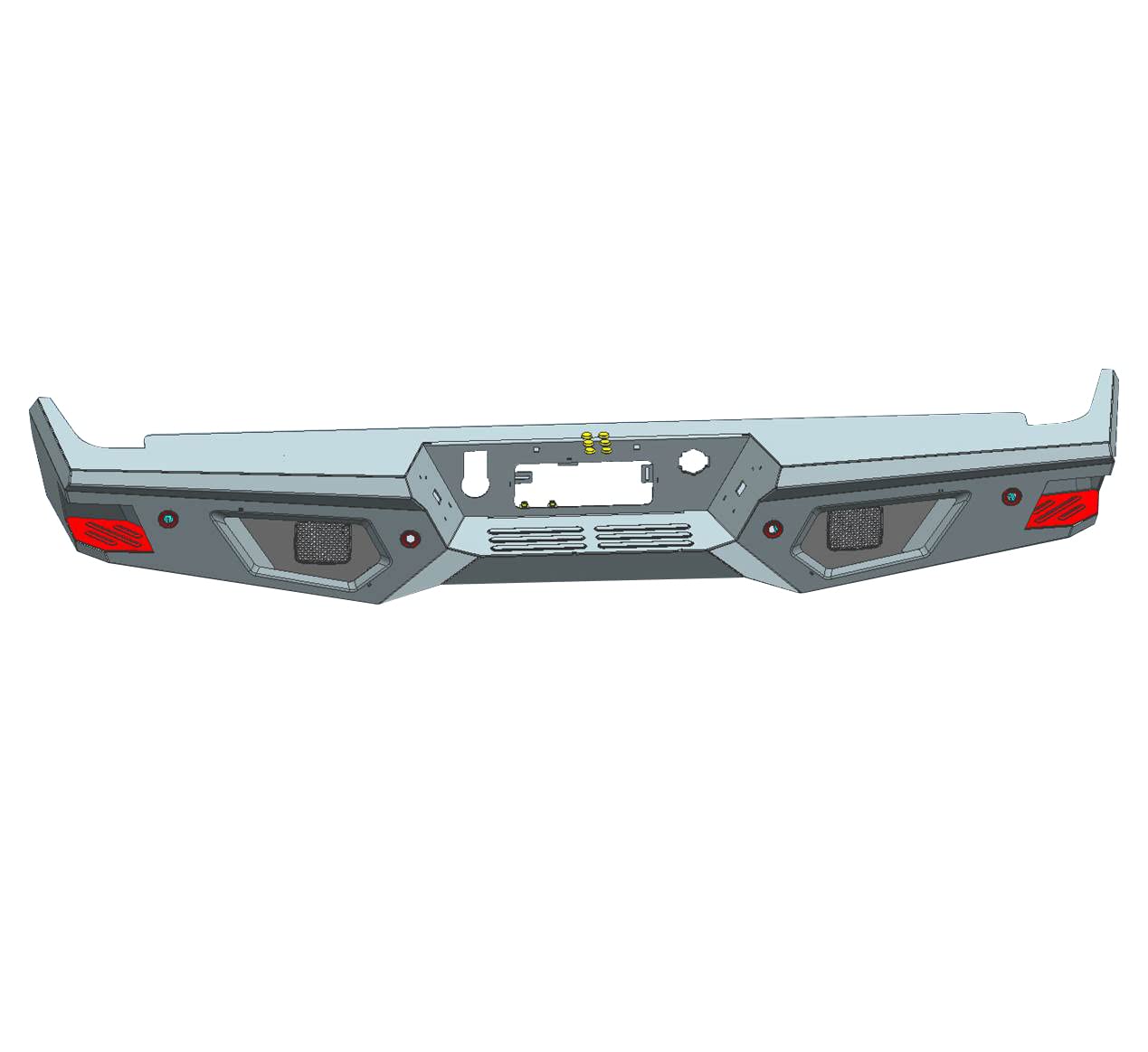 Super Heavy Duty Black Horse Armour Rear Bumper Matte Black Compatible with 2019-2024 Ram 1500-ARB-RA19