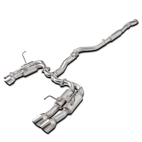 4" Spec-D Tuning Stainless Steel Quad Tip Catback Exhaust System Compatible with 2015-2021 Subaru WRX STI
