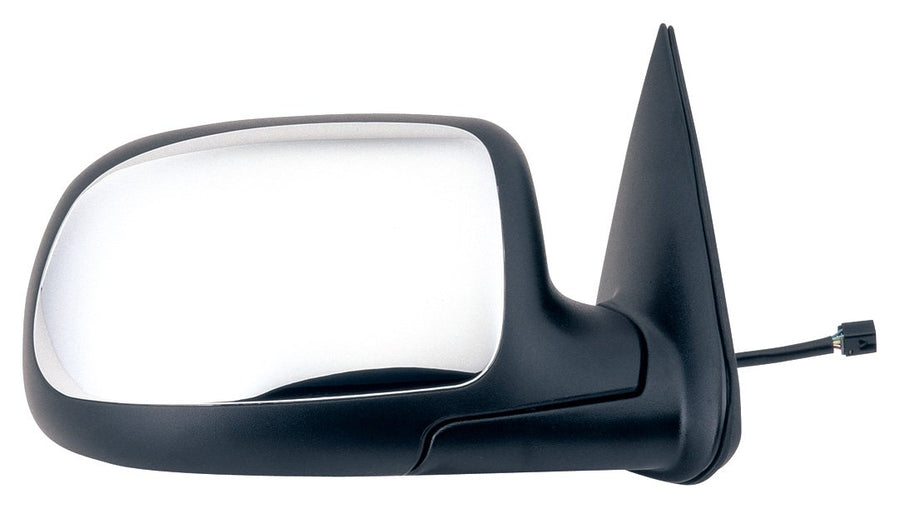 Fit System Side Passenger Mirror for Chevy Silverado Full Size Pick-Up, GMC Sierra Full Size Pick-Up, Black w/Chrome Cover, Power, Foldaway