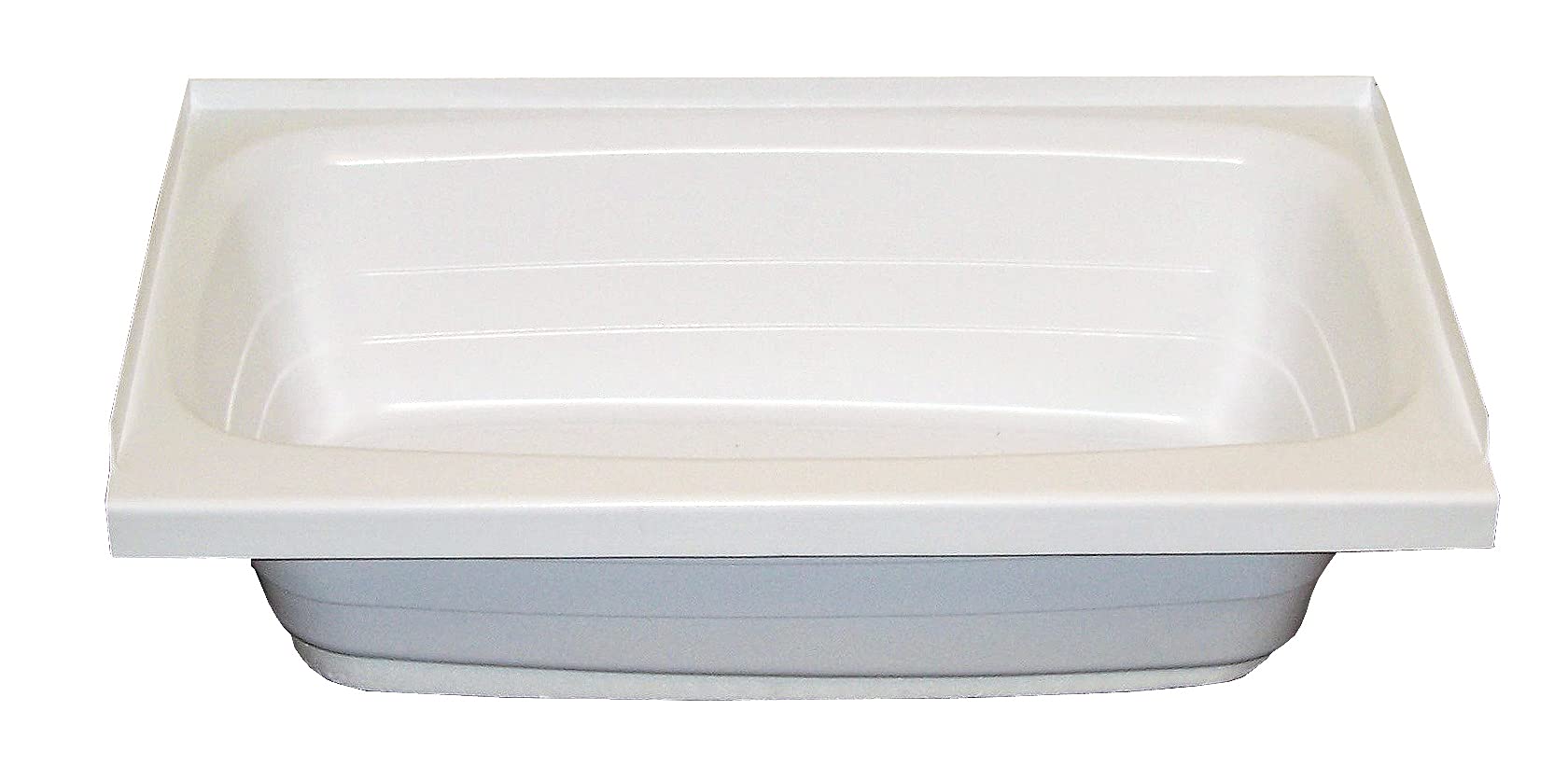 24" x 36" Lippert Replacement White Bathtub with Center Drain, Scratch-Resistant ABS Acrylic for RVs, Travel Trailers, 5th Wheels, Motorhomes - W2436CDSPK