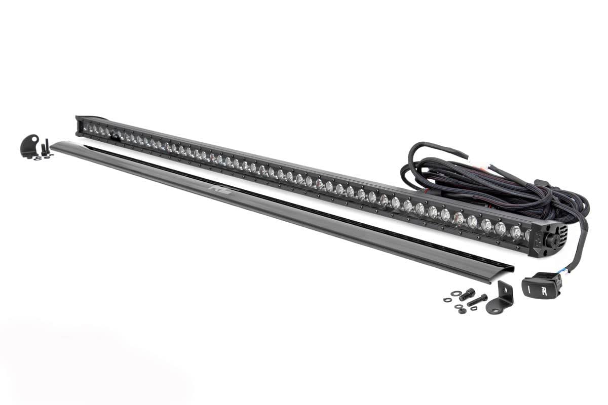 50" Rough Country Black Series Single Row LED Light Bar | White DRL - 70750BLDRL