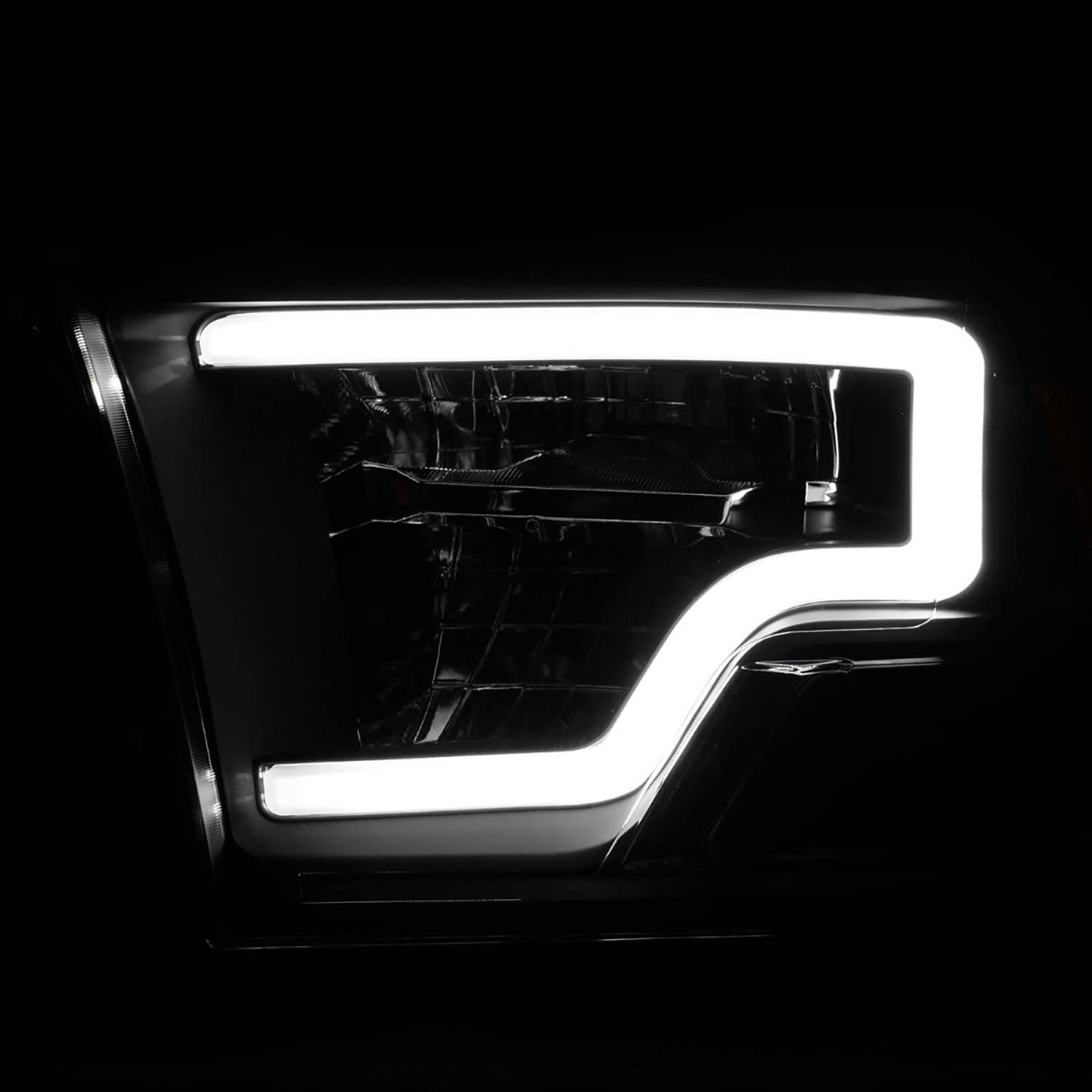 2009-2020 Dodge Ram 1500 ANZO (111539) Full LED Square Projector Headlights w/Chrome Housing Black Amber