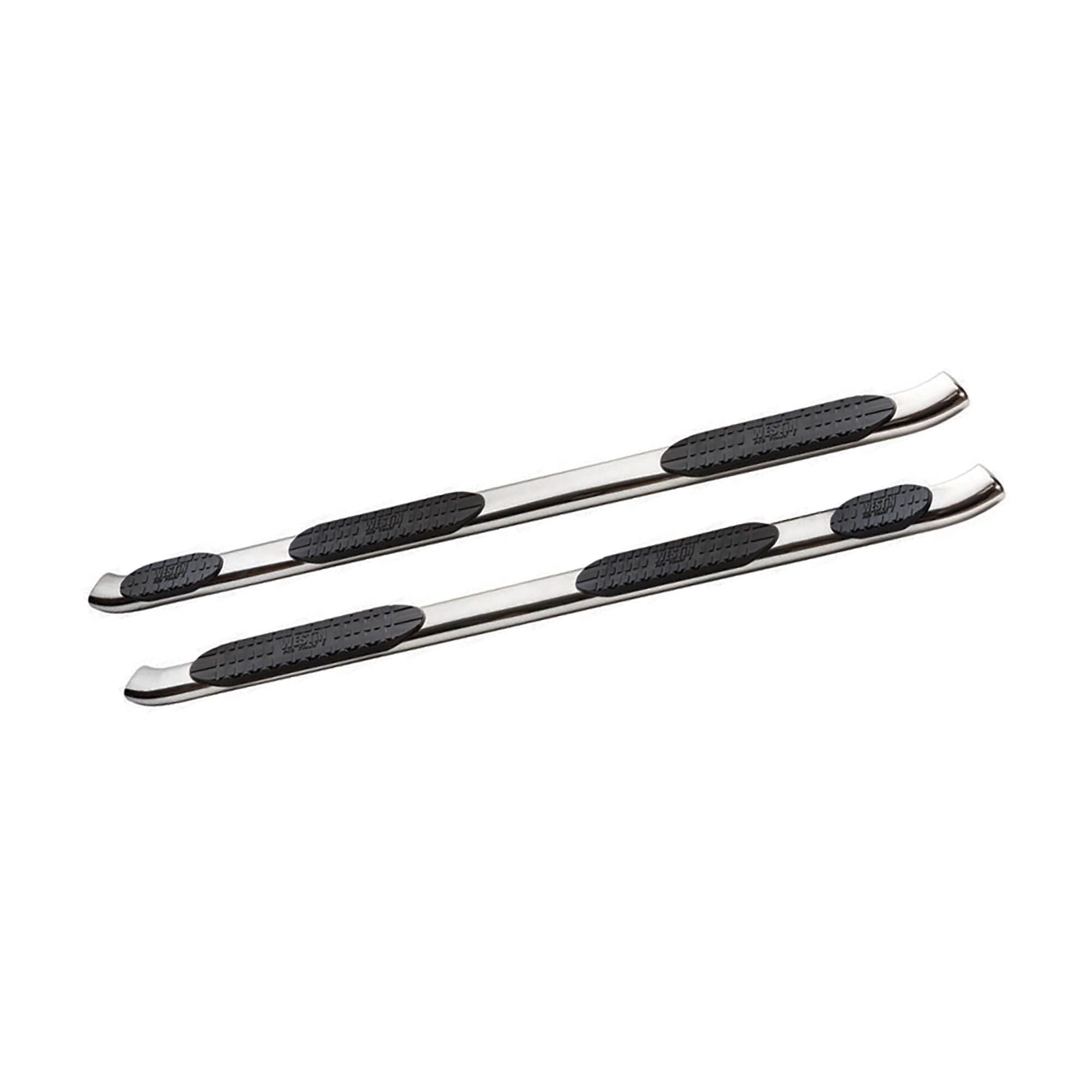 Westin PRO TRAXX 5 Oval Wheel to Wheel Nerf Bars fits 2007-2013 Silverado Sierra 1500 2007-2019 Silverado Sierra 2500 3500 Extended Cab 8' Bed (Exc Dually and Classic) Stainless Steel Pair