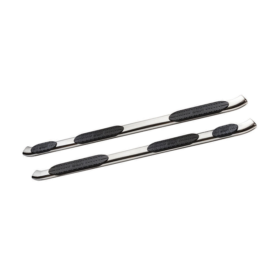 Westin PRO TRAXX 5 Oval Wheel to Wheel Nerf Bars fits 2007-2013 Silverado Sierra 1500 2007-2019 Silverado Sierra 2500 3500 Extended Cab 8' Bed (Exc Dually and Classic) Stainless Steel Pair
