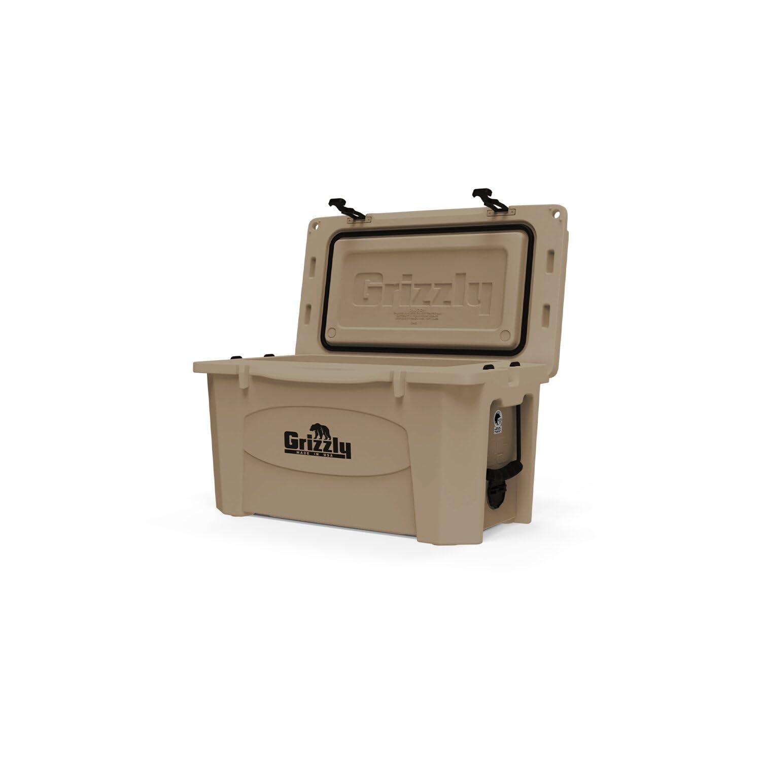 45 Cooler Grizzly | 45 qt Ice Chest Durable Rotomolded Insulated | Made in The USA | Warranty for Life | for Beach Boat Camping Fishing Hunting | G45 | Tan