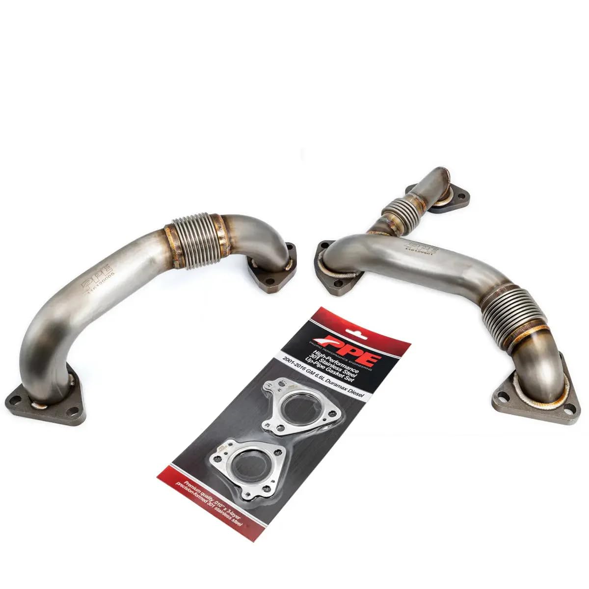 2006-2007 GM Pacific Performance Engineering 6.6L Duramax OEM Length Replacement High Flow Up-Pipes