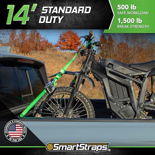 Ratchet Straps SmartStraps - 14ft GRN Premium RatchetX 4pk 1,500lb