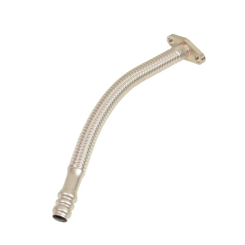 Supercharger Oil Drain Line BD Diesel 1453105 12 in. Flexible Stainless Tubing Designed To Slip Into Cummins Oil Drain Ports Ideal For Performance Single Or Compounded Turbo Installs
