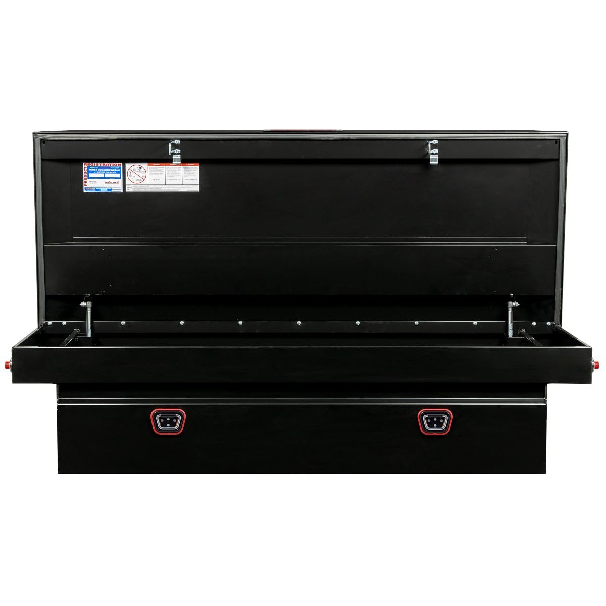 Weather Guard Saddle Truck Box Model 116-5-04, Steel, for Full Size Trucks, Extra Wide, Gloss Black, 15.5 cu ft Capacity