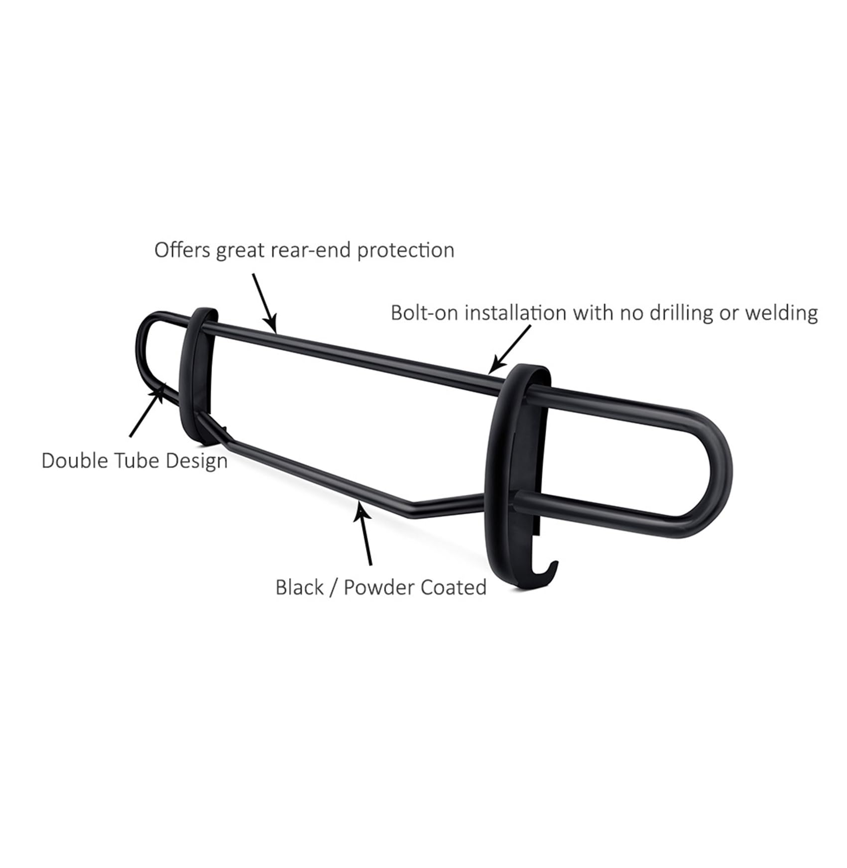 Rear Bumper Guard Black Double Tube Compatible with 2017-2025 Honda CR-V-8B0522A
