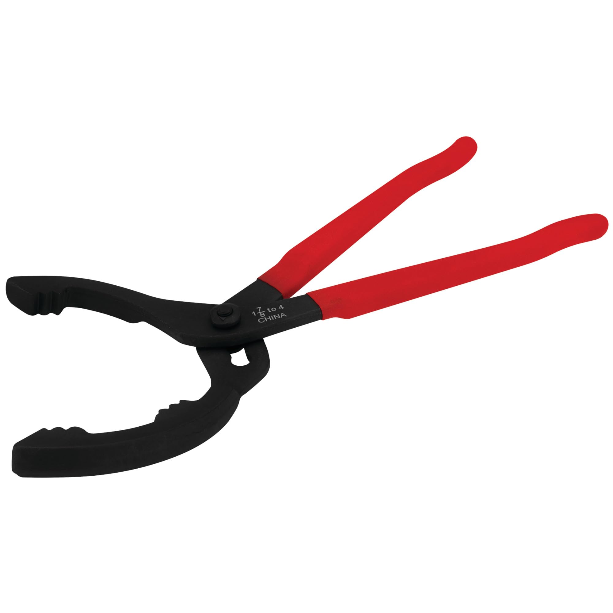Large Straight Jaw Performance Tool W54311 Oil Filter Pliers, 1-7/8 Inch to 4 Inch - Adjustable, Red/Black