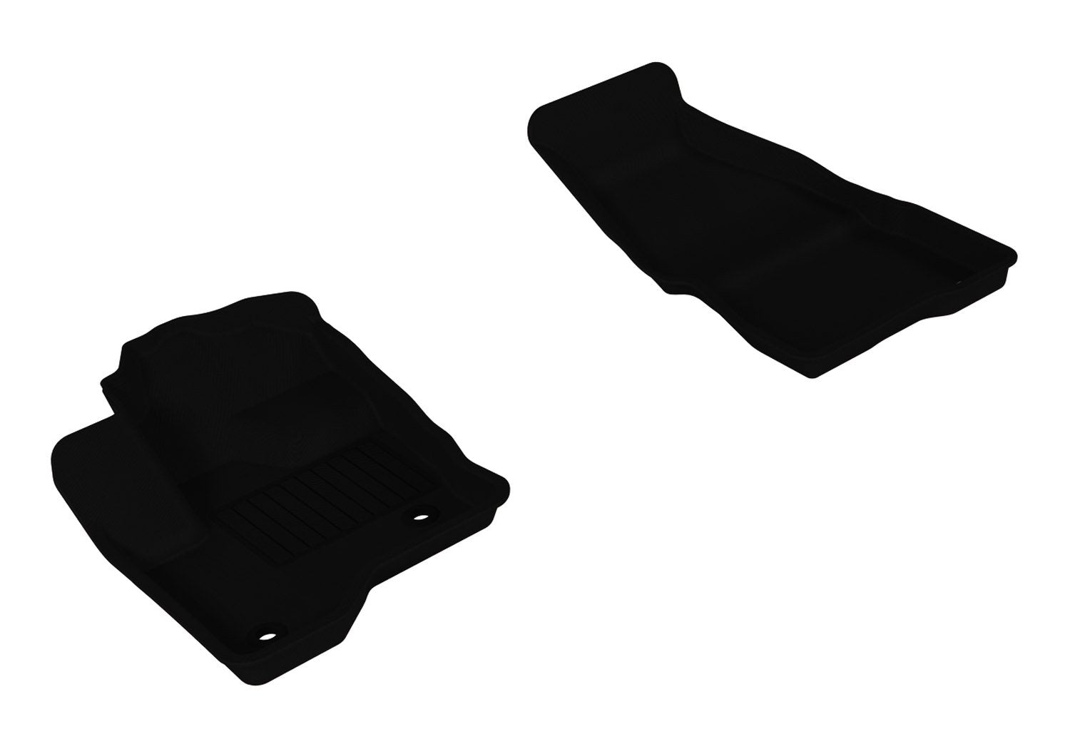 3D MAXpider - Front Row Custom Fit All-Weather Floor Mat for Select Ford Flex Models - L1FR02111509 Kagu Rubber (Black)