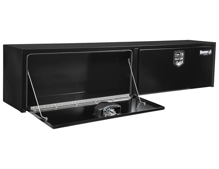 Steel Buyers Products Topsider Truck Box Black With T-Handle Latch, 18 x 72 x 16 Inch, Tool Box For Storage And Organization, Lockable Chest for Work Trucks