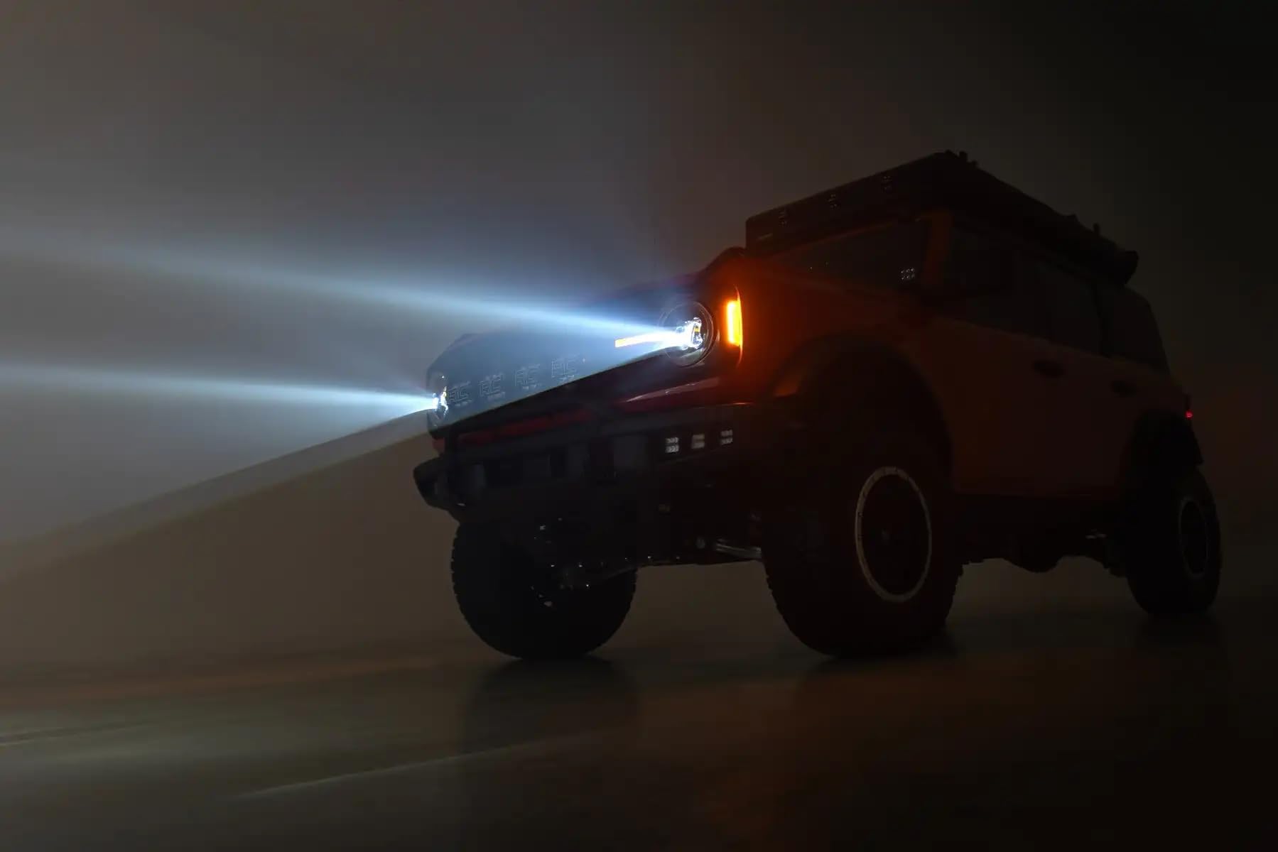 Rough Country LED Headlights DRL Halo for Ford Bronco (2021–2025) - DOT Approved Projection Headlight Assembly Set with Sequential Turn Signals & Adjustable Beam