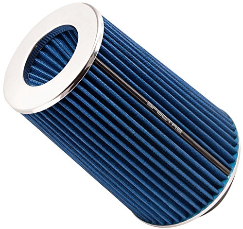 Universal Spectre Clamp-On Air Filter: High Performance, Washable Filter: Round Tapered; 3 in/3.5 in/4 in Flange ID; 8.75 in (222 mm) Height; 6 in (152 mm) Base; 4.75 in (121 mm) Top, SPE-9736, Blue