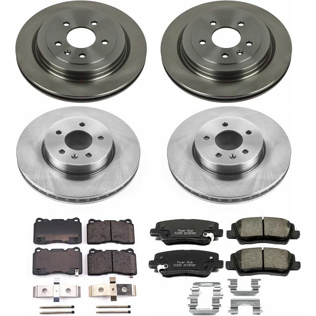 Power Stop KOE6390 Front and Rear Replacement Brake Kit-OE Brake Rotors & Ceramic Brake Pads For Cadillac ATS 2013-2015 [Model Specific]