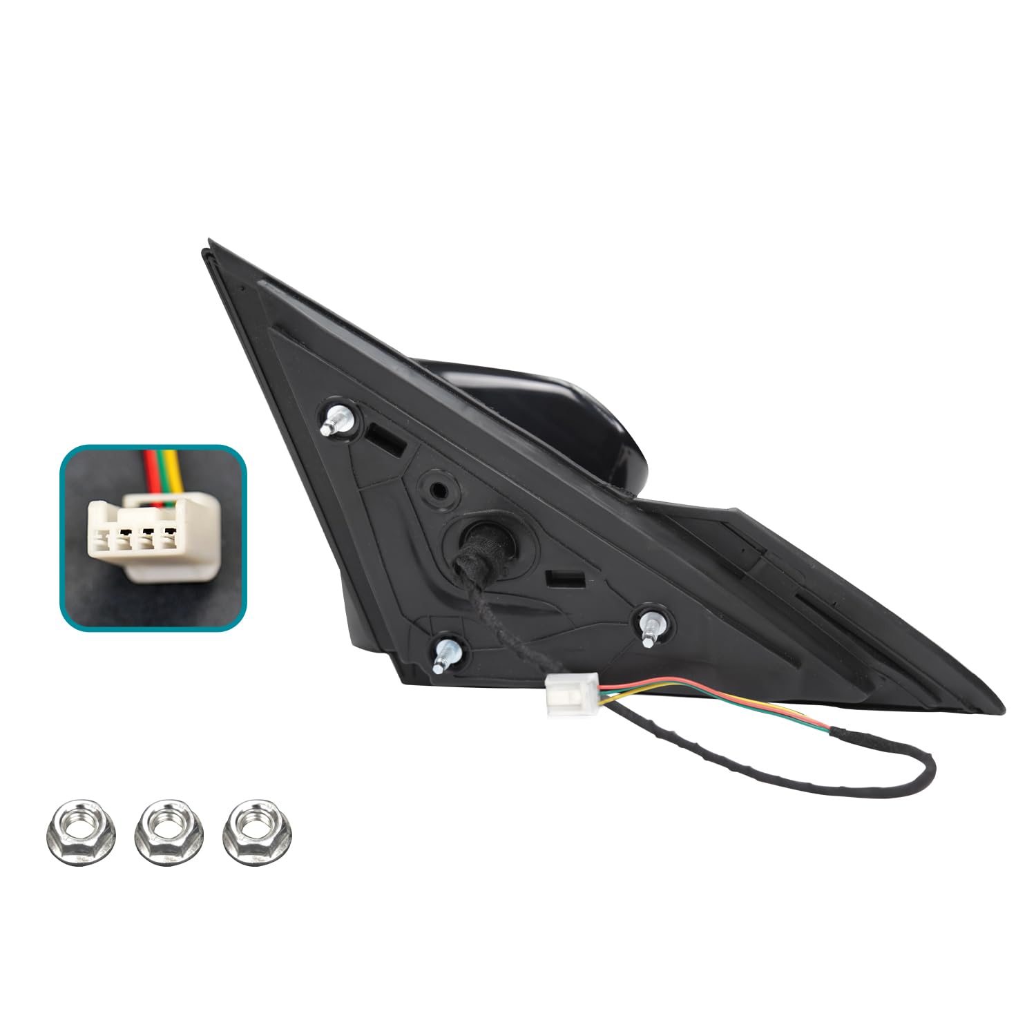 Power Adjustable Spec-D Tuning Left Driver Side Mirror Compatible with 2016-2021 Honda Civic 3 Pins US Models