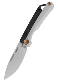 Kershaw Folding Pocket Knife Esteem, 2.5 inch Bead Blasted Stainless Steel Blade, Black and Silver Handle with Bronze Detents, Nail Nick, Pocketclip