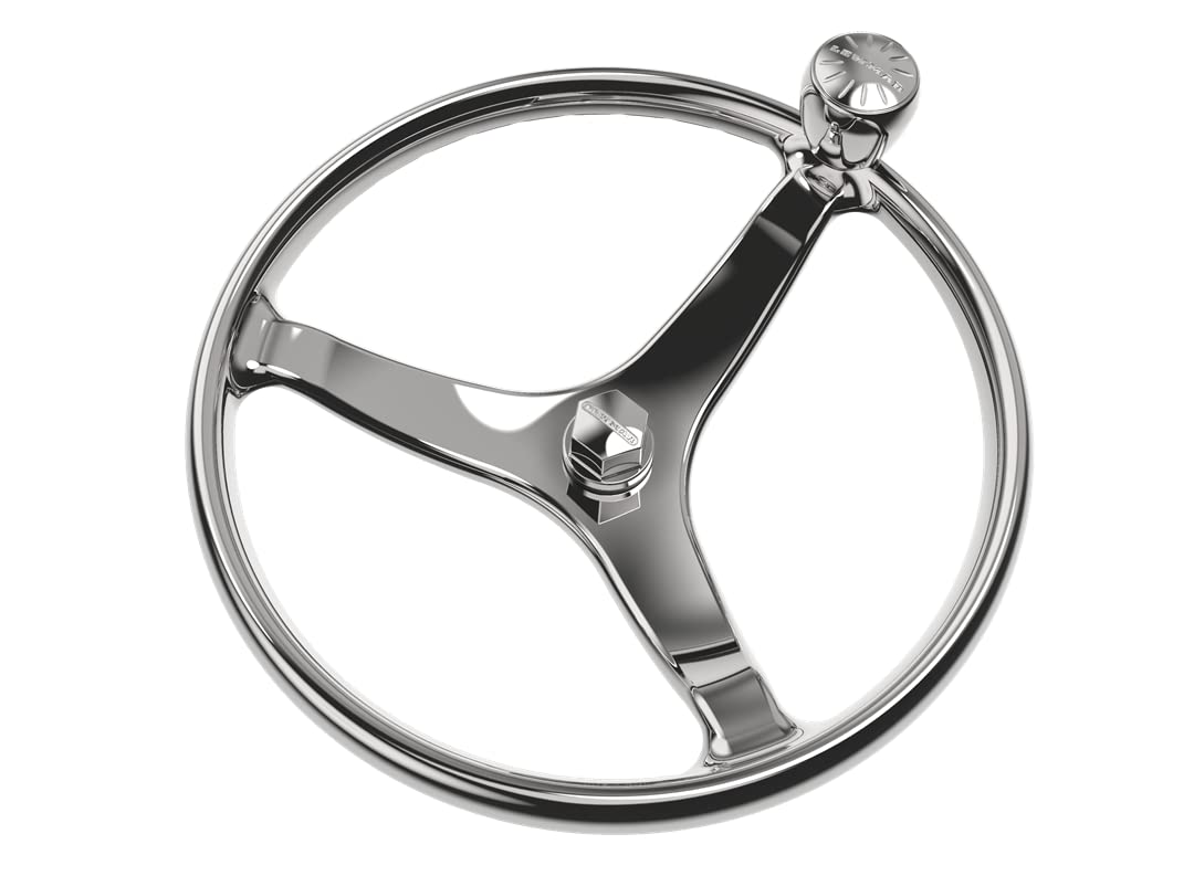 Powerboat Steering Wheel Lewmar 15.5" with PowerGrip Control Knob and 5/8" Nut