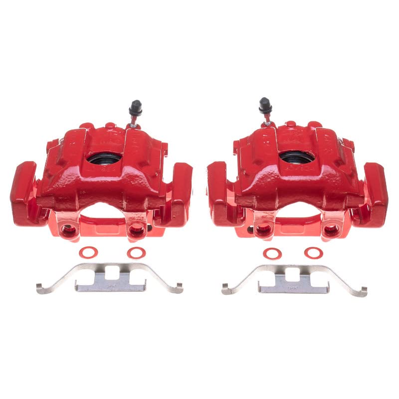 Power Stop S1886 Rear Pair of High-Temp Red Powder Coated Calipers For BMW 740i 1995, BMW 740i 1997-2001, BMW 740iL 1995-2001 [Model Specific]