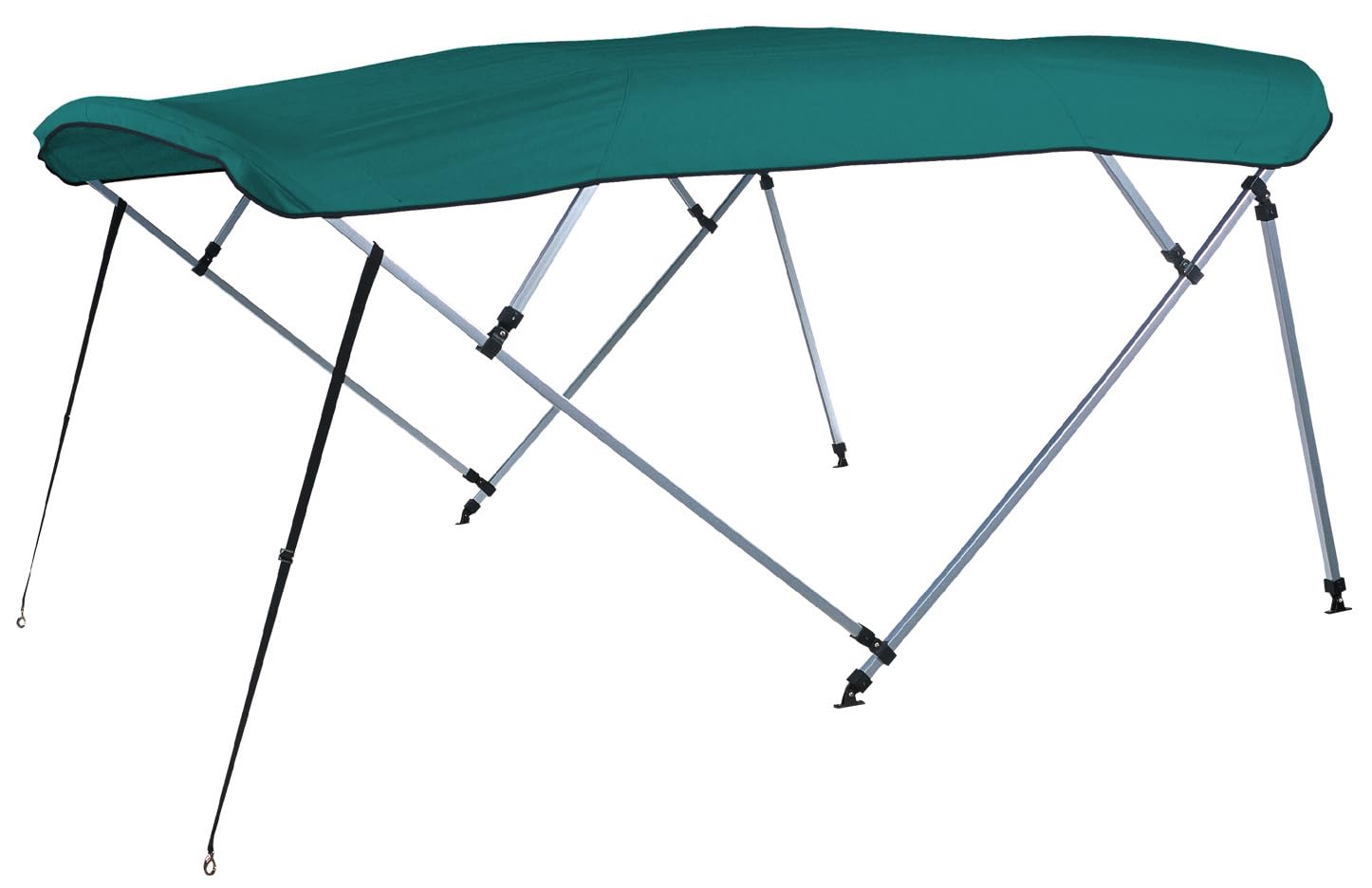 8'L CARVER A(8SQ) 4893UB-03 4-Bow SQ Tube Pontoon Bimini Top Kit - 48" H, Fits 96"-102" W, Persian Green