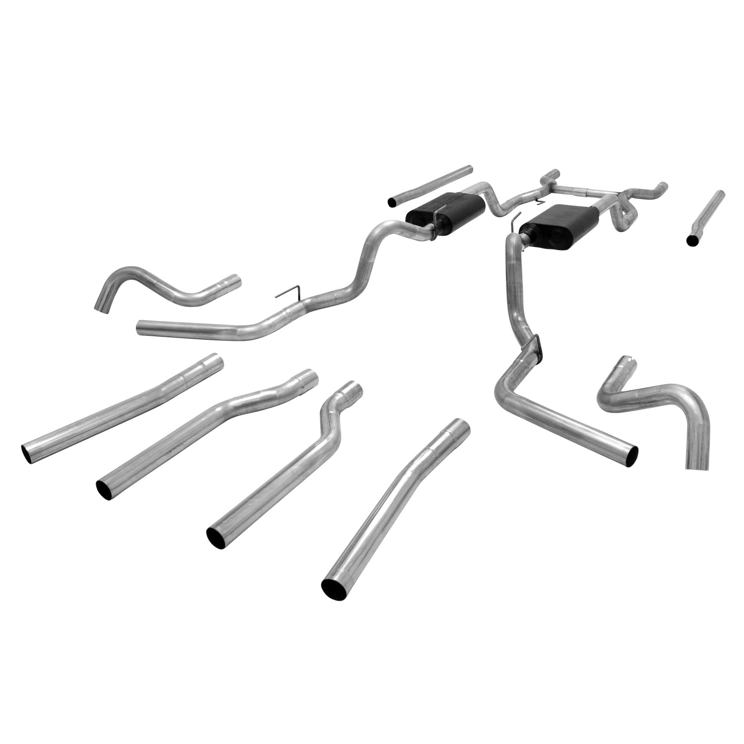 American Thunder Flowmaster 17654 Crossmember-Back Exhaust Kit 2.5 Inch Aluminized Steel Compatible with 1967-1972 Chevy GMC C10 C15 1/2 Ton Truck with V8 engine