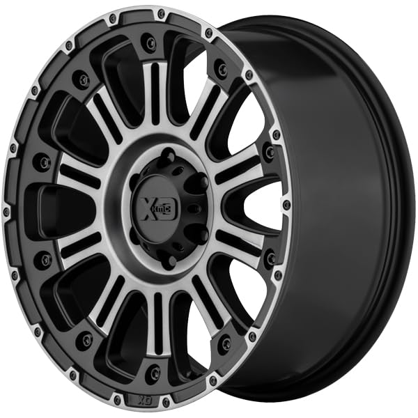 XD SERIES Xd829 BY KMC WHEELS Hoss Ii Satin Black MACHINED Gray Tint Wheel with Alloy Steel (18 x 9. inches /6 x 106 mm, 18 mm Offset)
