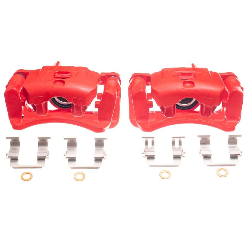 Power Stop Pair of High-Temp Red Powder Coated Rear Calipers For Acura SLX, Passport, Am, Amigo, Axiom, Rodeo, Rodeo Sport, Trooper, VehiCROSS [Model Specific]