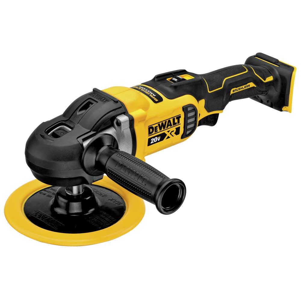 DEWALT 20V MAX* XR Rotary Cordless Polisher, Variable Speed, 7-Inch, 180 mm, Tool Only (DCM849B)