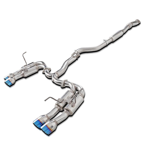 4" Stainless Steel Spec-D Tuning Quad Burnt Tip Catback Exhaust System Compatible with 2015-2021 Subaru WRX STI