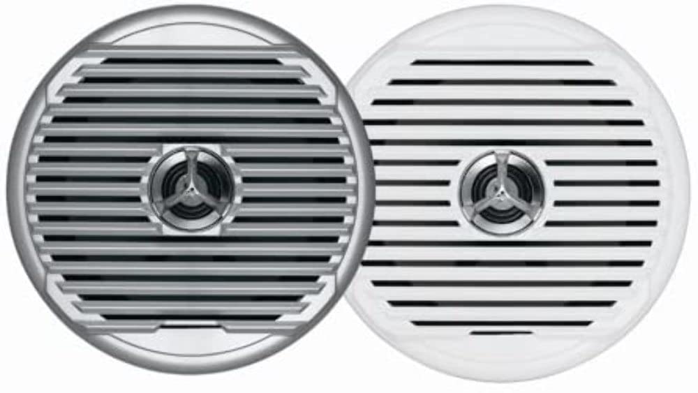 Jensen 6.5" Marine MSX65R Waterproof Hi-Performance Coaxial Speakers, 75 Watts Maximum Power, 65HZ - 20kHz Frequency Response, 4 Ohms Impedance, 1" Voice Coil Size, Flush Mount