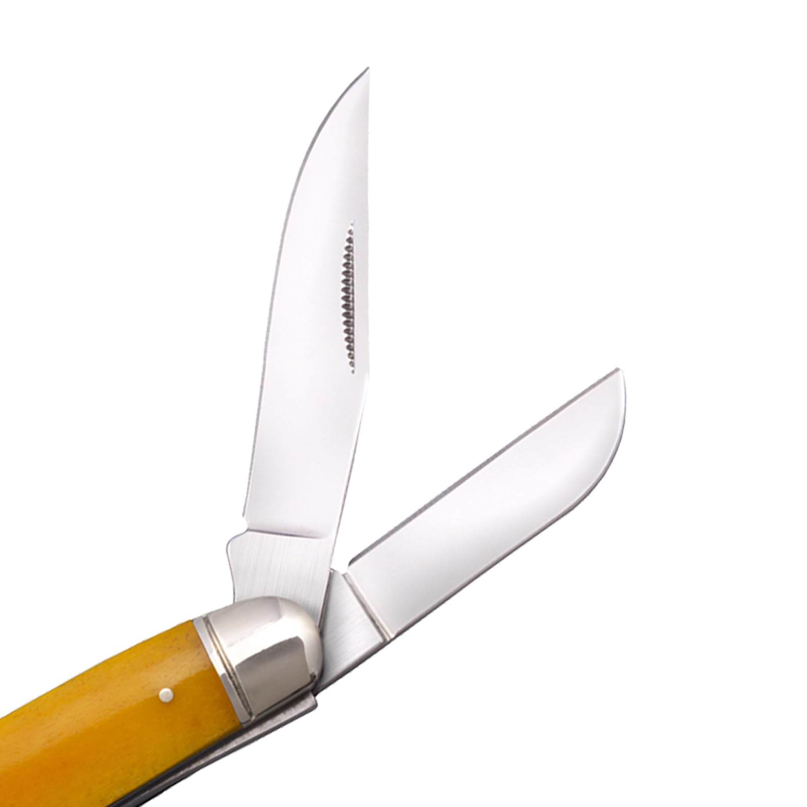 COLD STEEL Stockman Gentlemen's Versatile Practical Durable Compact Pocket Folding Knife - 3 Blades; Yellow Bone Handle; Slip Joint Lock
