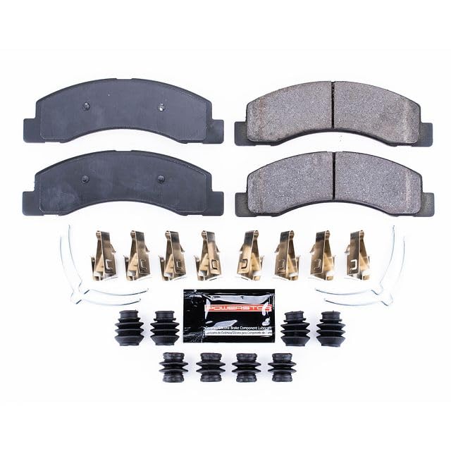 Power Stop Z23-756 Z23 Evolution Sport Carbon Fiber Infused Ceramic Brake Pads with Hardware For Ford Excursion, Ford F-250 Super Duty, Ford F-350 Super Duty [Model Specific]