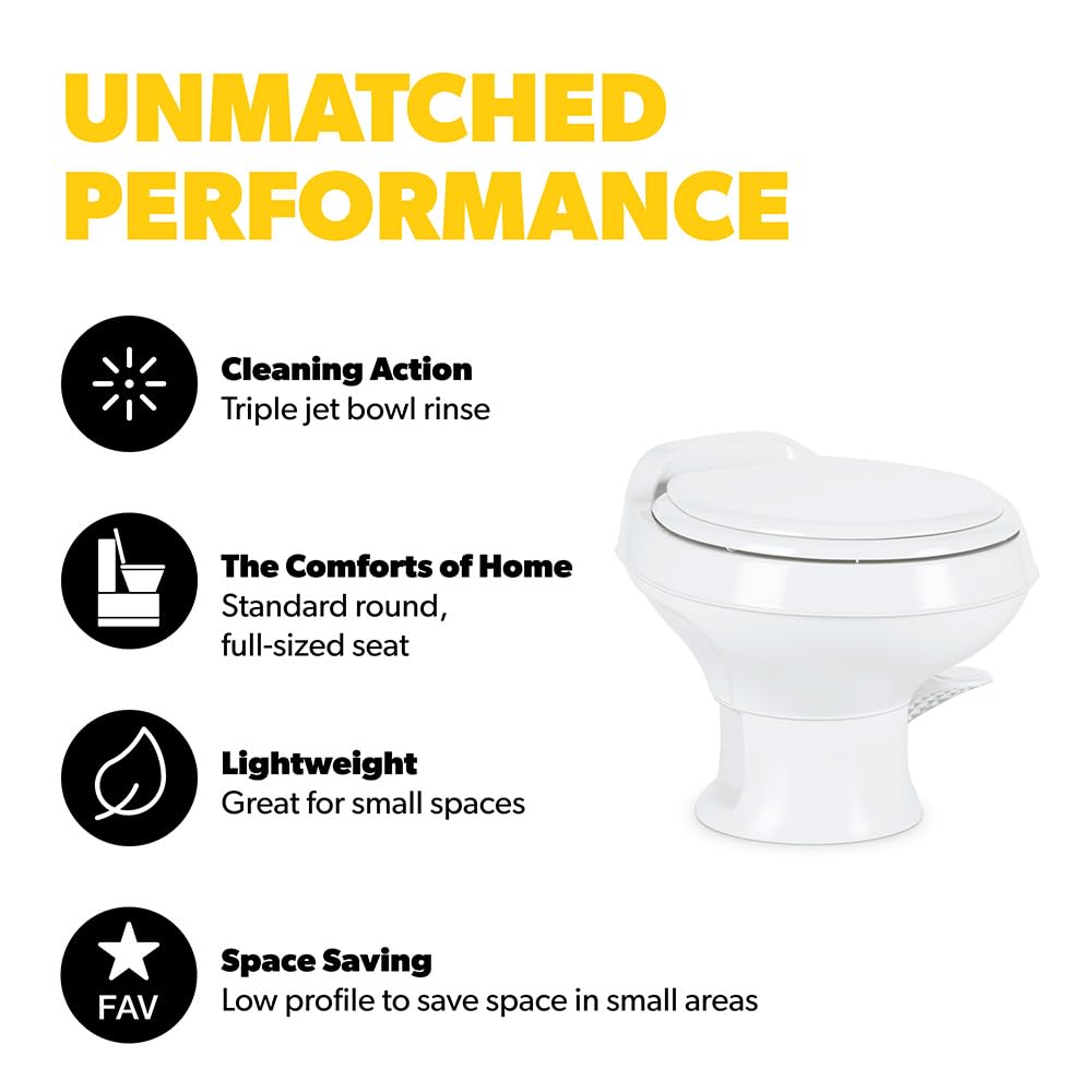 White Dometic 301 Low Profile Toilet for RV