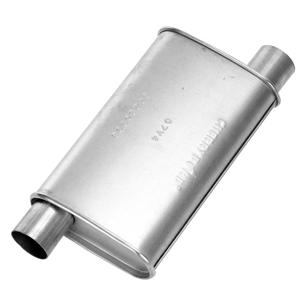 Cherry Bomb 16812CB - Classic Turbo Steel Oval Gray Exhaust Muffler (2.25" Offset ID, 2.25" Offset OD, 13" Length)