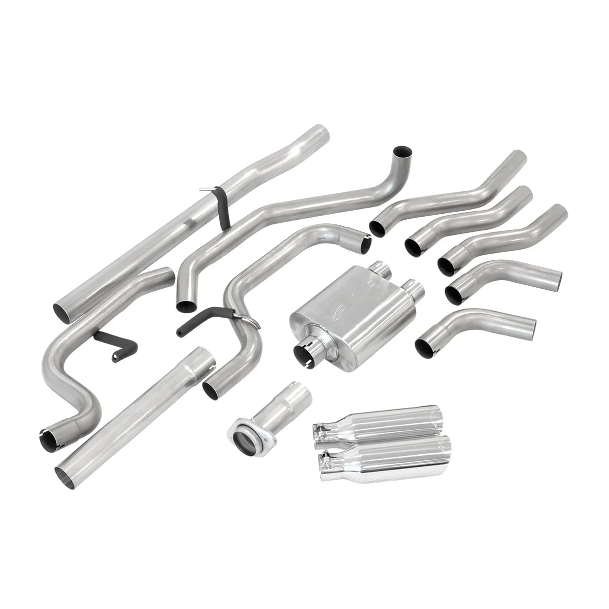 Cat-Back Exhaust Systems 2009-2014 Ford F150 Dual Exit Polished Tubes Polished Tips