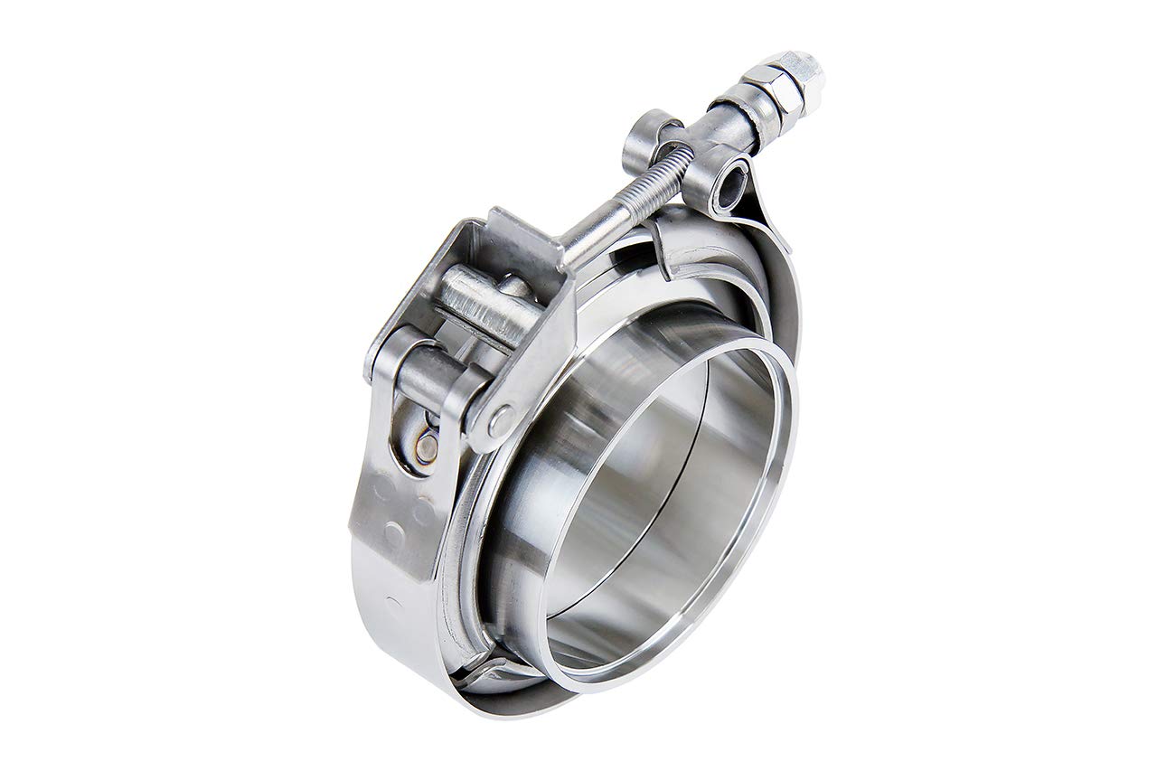 Stainless Steel HPS Performance 2-1/2" (63mm) V Band Clamp Kit, Quick Release, Stainless Steel Flanges, (VCKIT-SS-250)