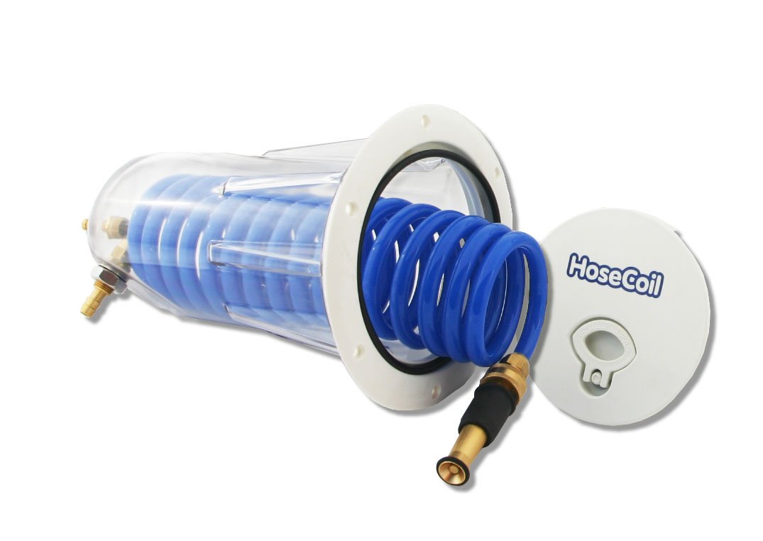 15' Hose HoseCoil Flush Mount Enclosure with High Performance RV, Boat and Garden