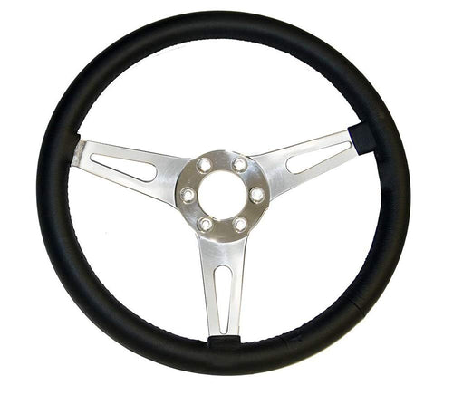 Corso Feroce Scott Drake S1MS-3600-BK146 14" Black Leather Steering Wheel 6 Hole