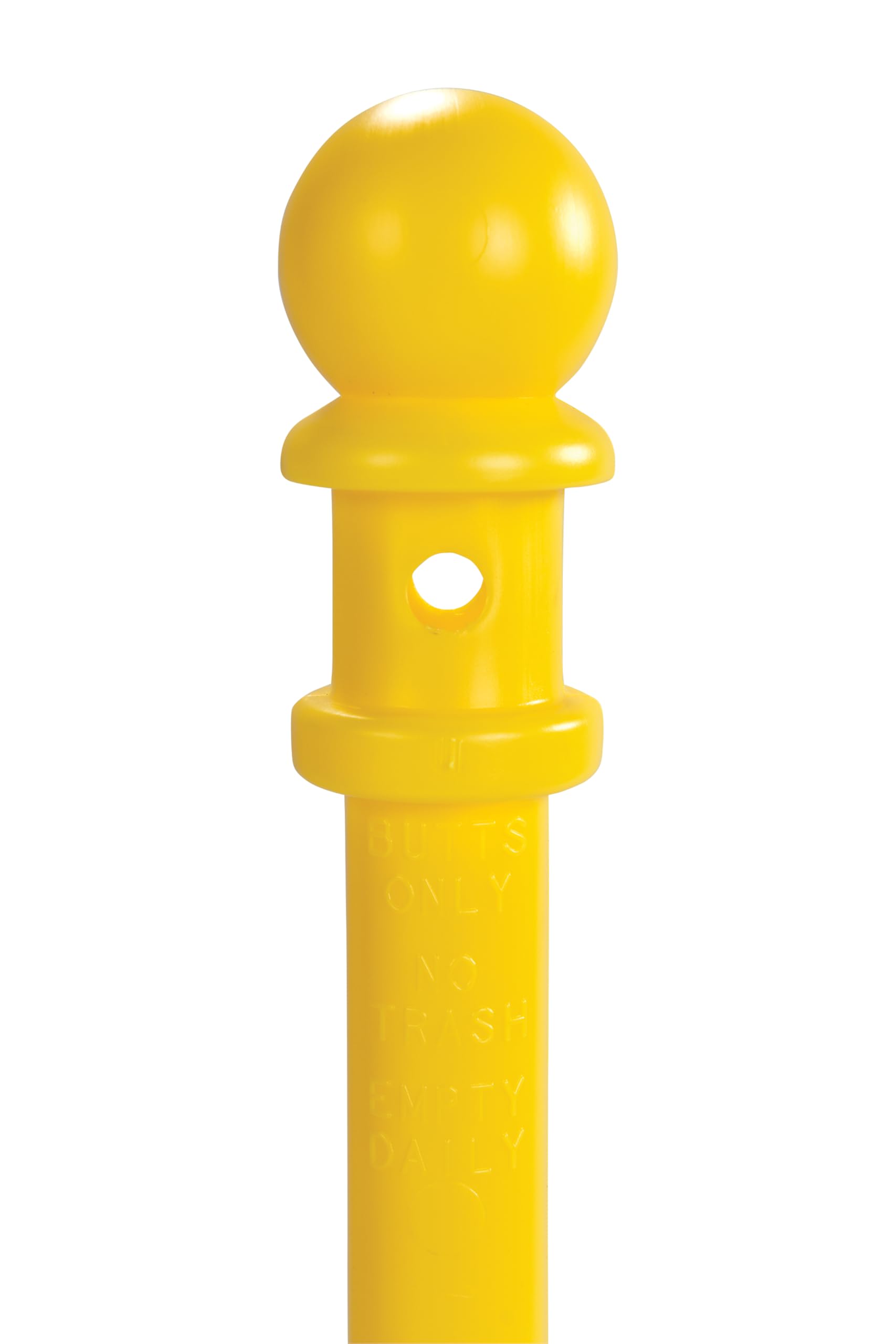 Eagle Poly Tube Cigarette Butt Receptacle, 5 Gallon Capacity, 40" Height, 12" Diameter, Yellow Galvanized Steel