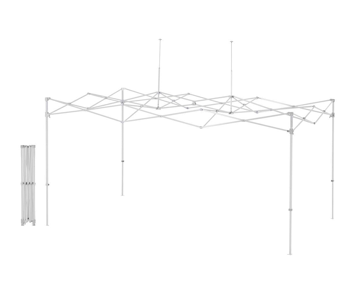 E-Z UP Eclipse Instant Shelter Canopy, 15' x 10', White Steel Frame and Professional Grade Orange Top
