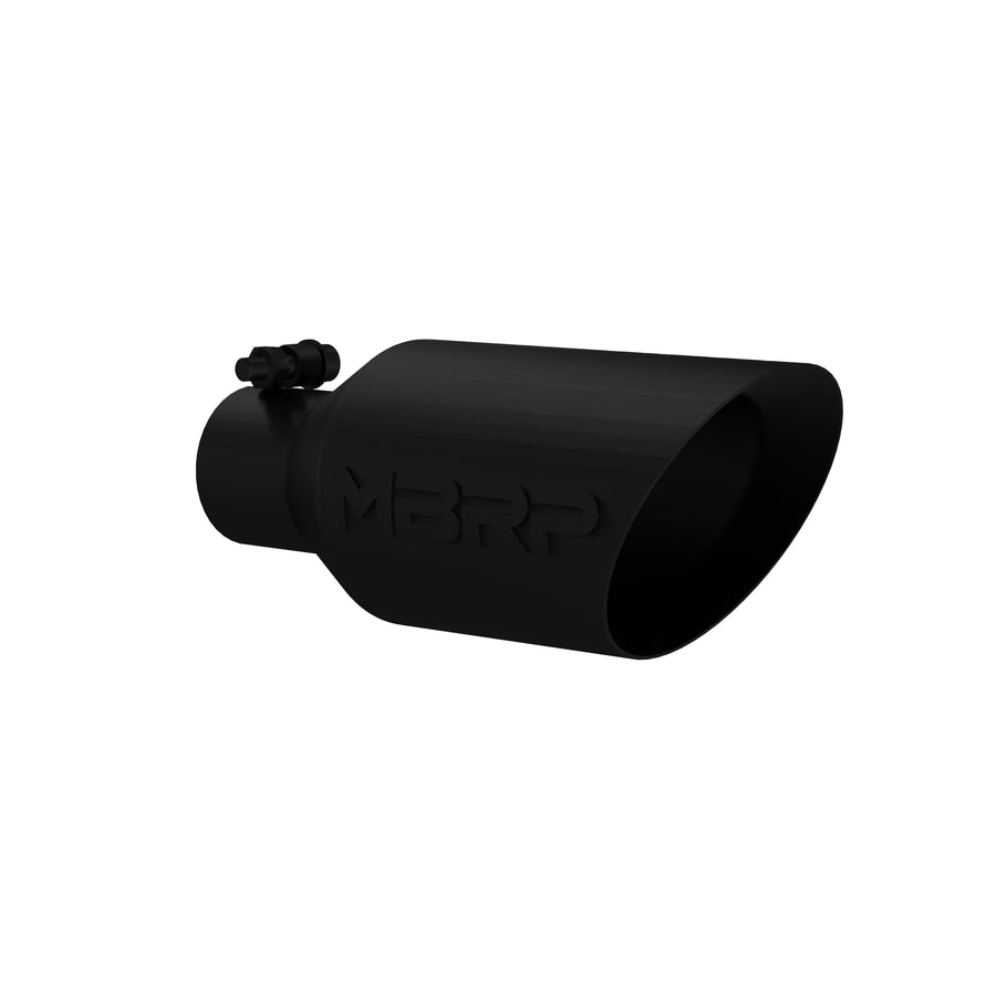 MBRP Dual Wall Universal Rolled End Angle Tip 4-1/2in OD / 2-1/2in Inlet / 11in Length - Black