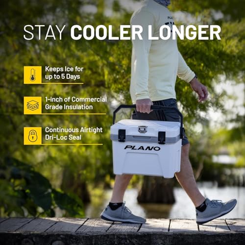 32-Quart Plano Frost Cooler Capacity | Heavy-Duty Insulated Cooler Keeps Ice Up to 5 Days | For Tailgating, Camping and Outdoor Activities