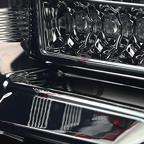 Red Smoke Tail Lights w/LED Light Bar SPEC-D TUNING Compatible with 2018-2020 Ford F-150, Left + Right Pair Assembly